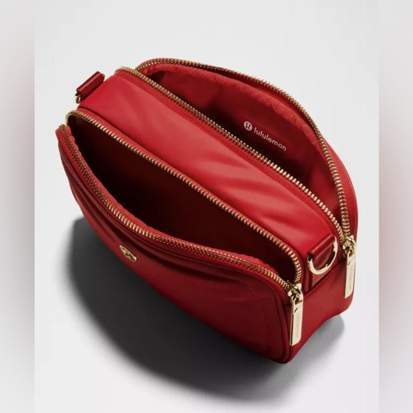 Lunar New Year Crossbody Camera Bag with Top Handle - Dark Red - Picture 2 of 2